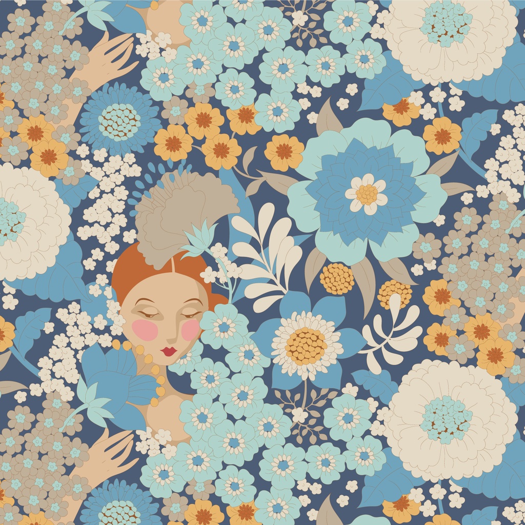 Tilda Wallflower Blue