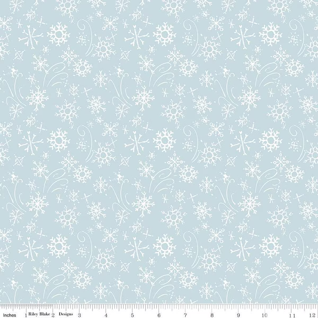 Santa's Tree Farm Snowflakes Sky