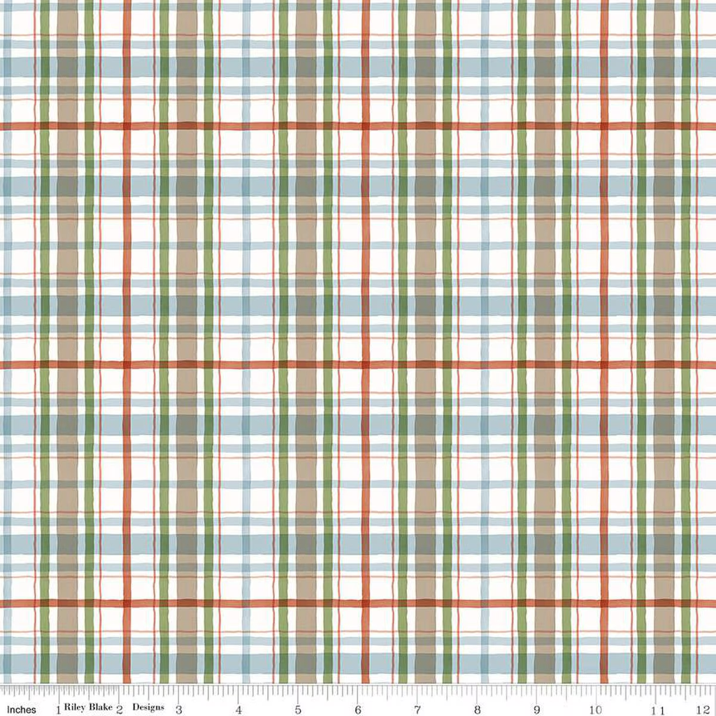 Santa's Tree Farm Plaid Snowy