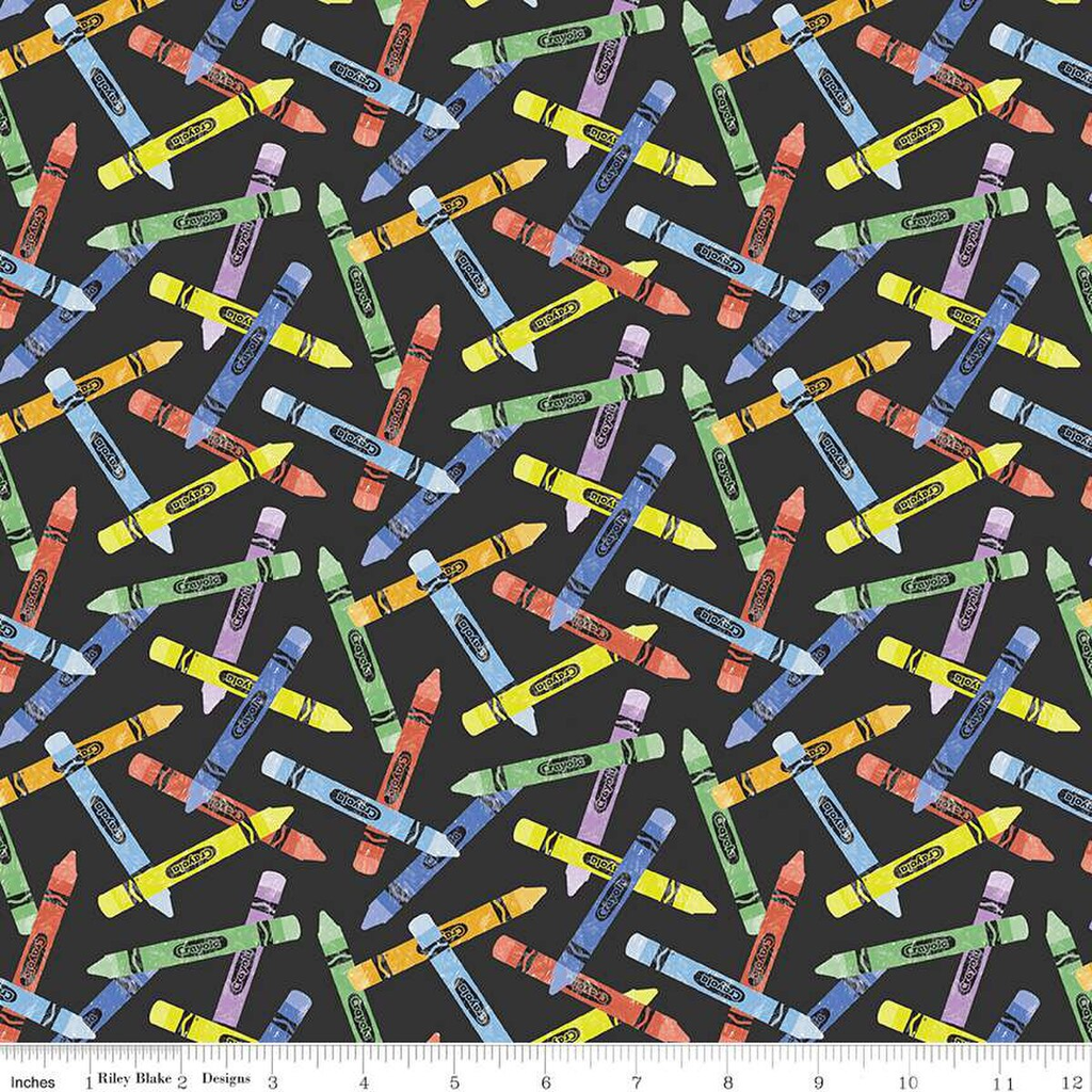 New Box of Crayons Tossed Black