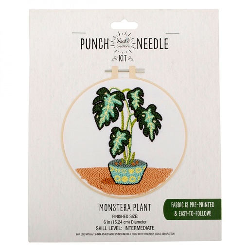[PC-PNND-MNST6] Monstera Plant Punch Needle Kit