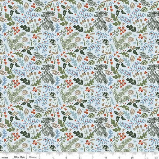 [CD16452SKY] Santa's Tree Farm Berries & Boughs Sky