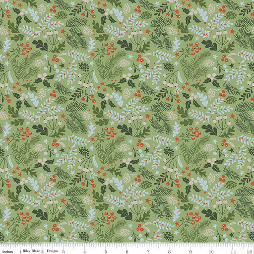 [CD16452GREEN] Santa's Tree Farm Berries & Boughs Green