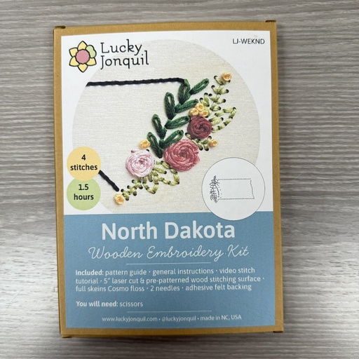 North Dakota Wooden Embroidery Kit