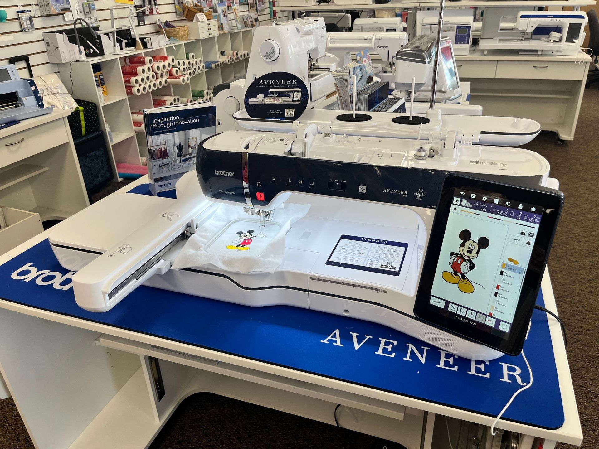 The latest sewing/embroidery combination machine from Brother, the Aveneer