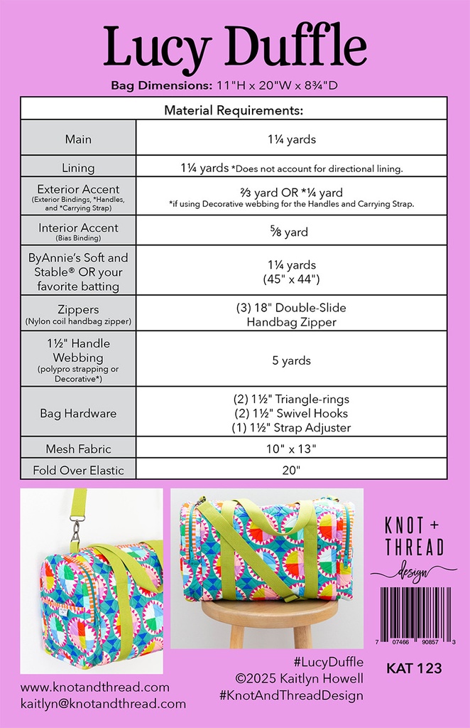 Lucy Duffle Pattern