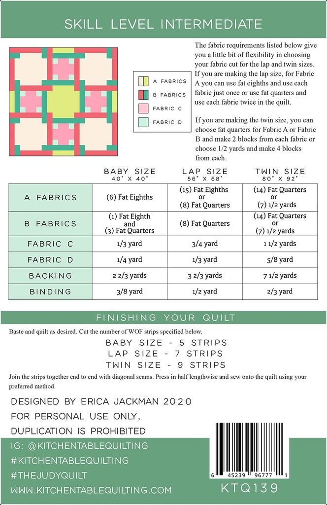 The Judy Quilt Pattern