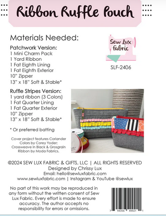 Ribbon Ruffle Pouch Pattern