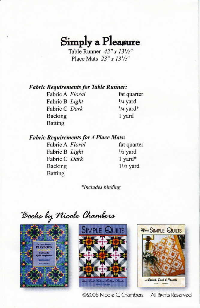 Simply A Pleasure Pattern
