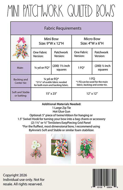 Mini Patchwork Quilted Bows