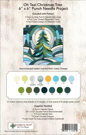Oh Teal Christmas Tree Punch Needle