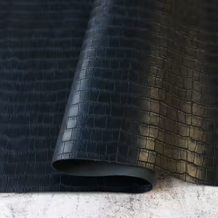 Faux Leather Navy Crocodile