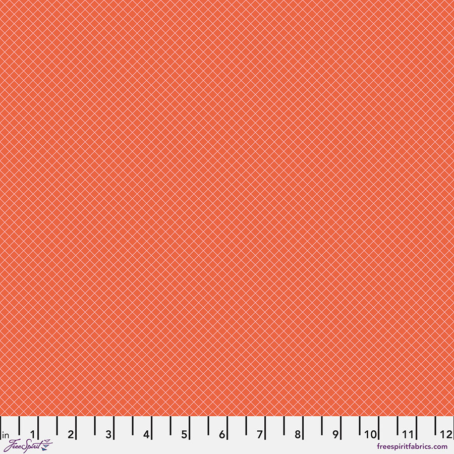 Tula Pink True Colors On the Grid Salmon