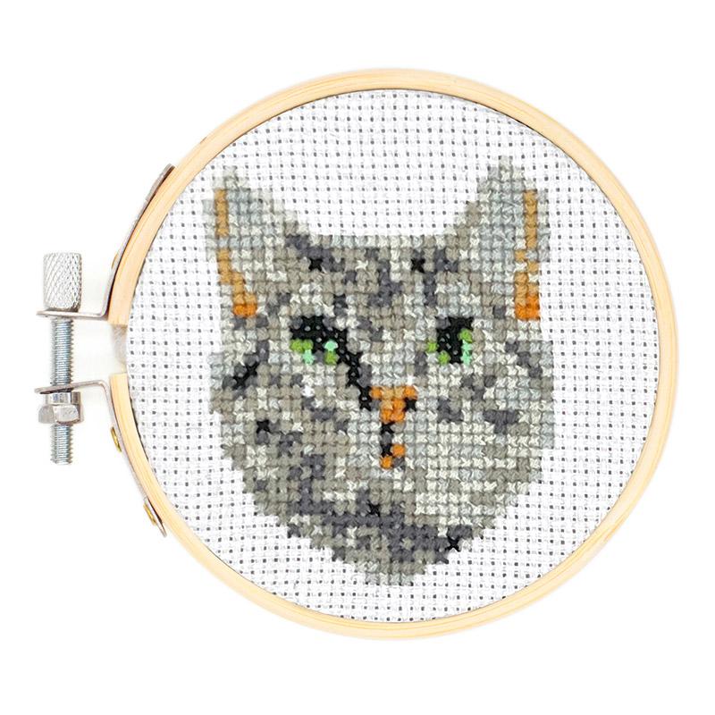 Mini Cross Stitch Embroidery Cat