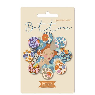 Wallflower Buttons Blue/Thistle