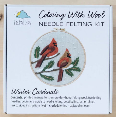 Winter Cardinals Needle Felting Kit