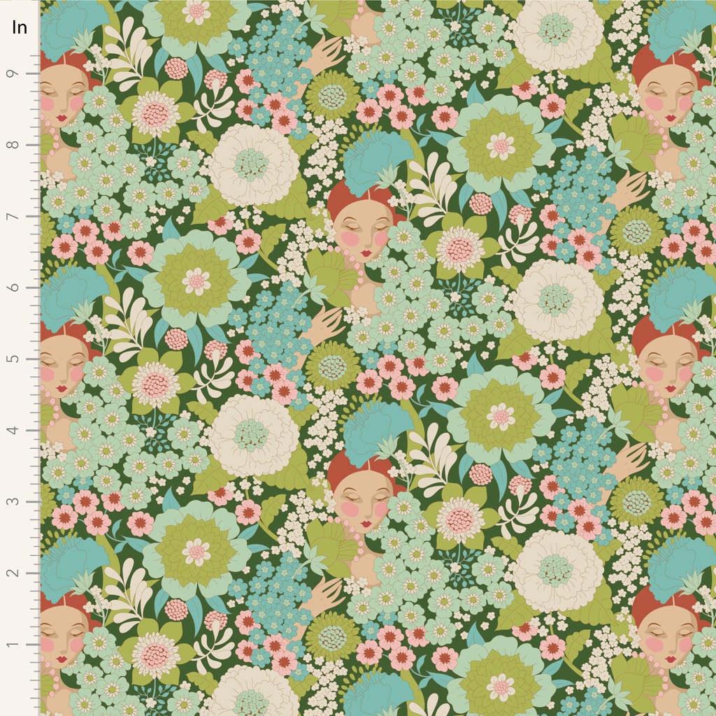 Tilda Wallflower Green