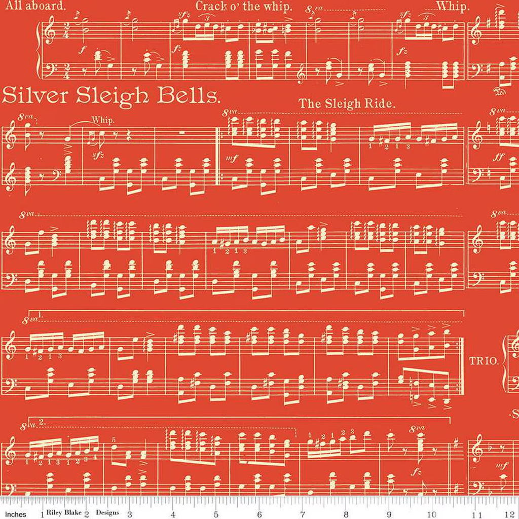 Classic Christmas Sheet Music Red