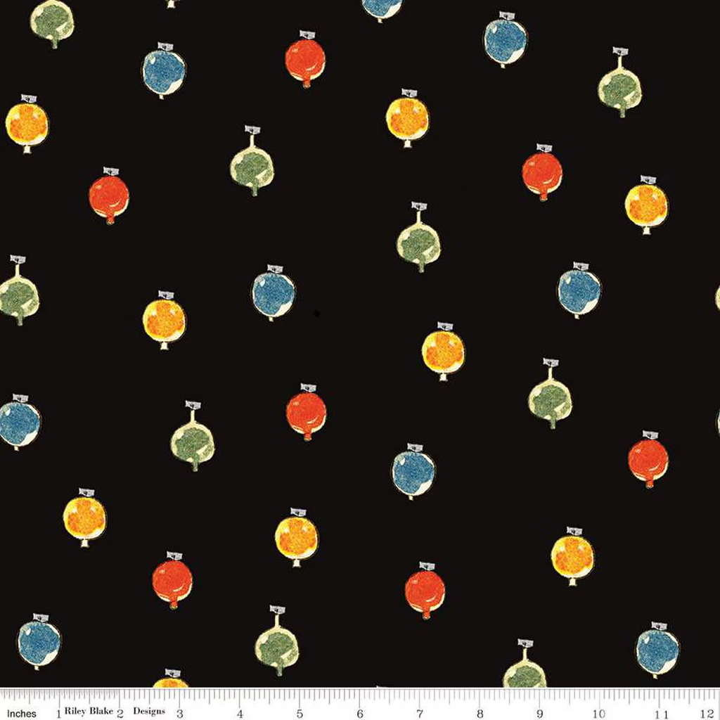 Classic Christmas Ornaments Black Multi