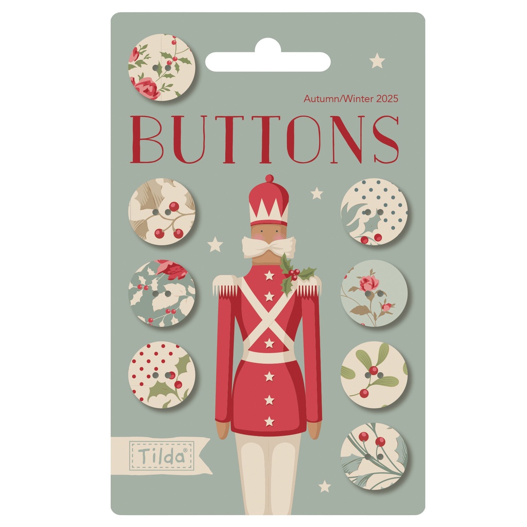 Tilda Merry Little Christmas 5/8" Buttons