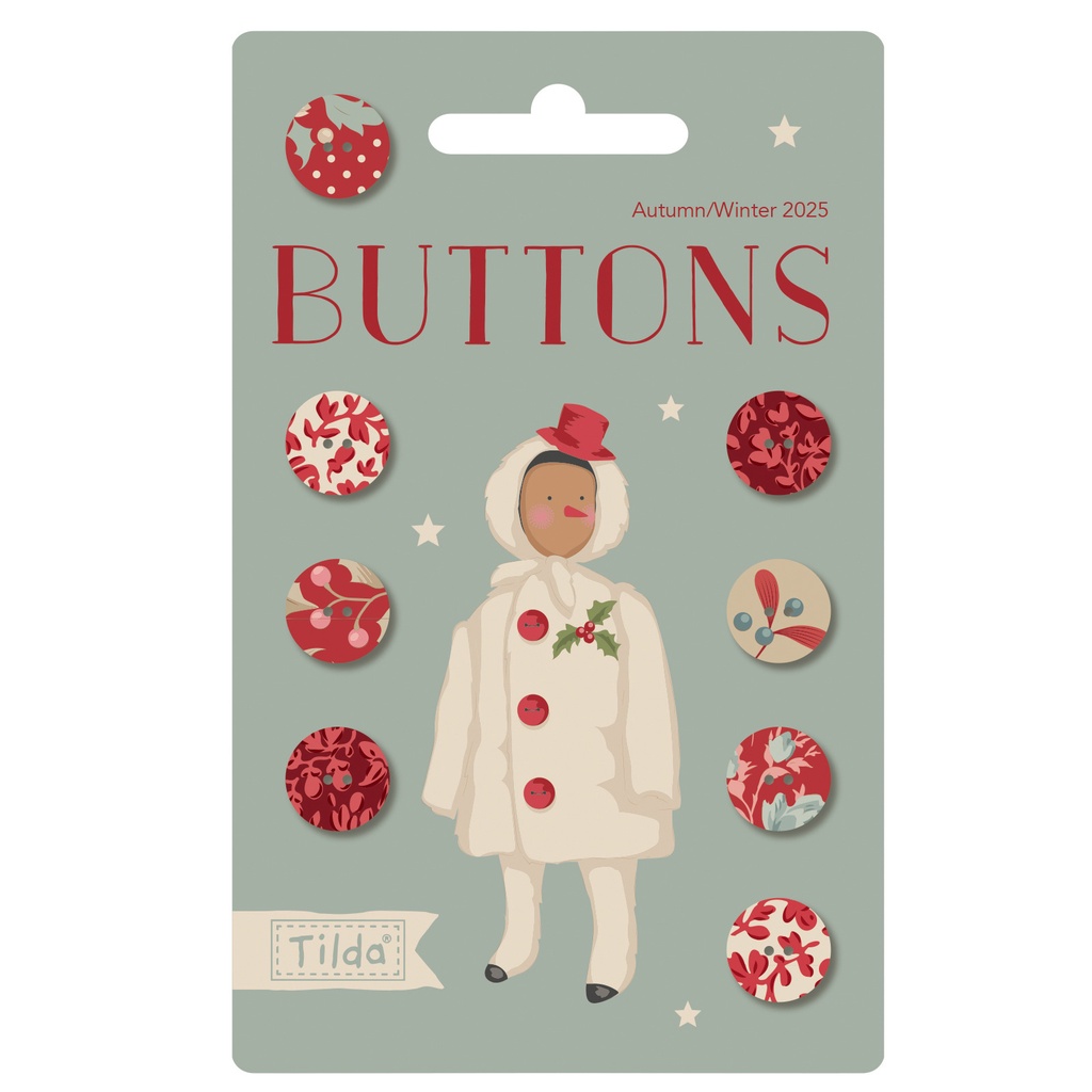 Tilda Merry Little Christmas 1/2" Buttons