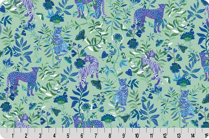 Quilting Cuddle Wanderlust Big Cats Blue