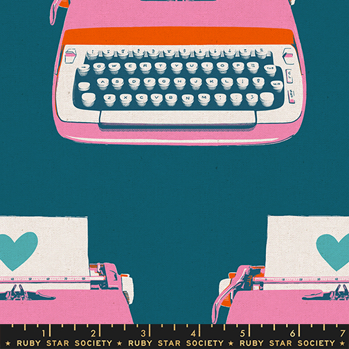 Best Day Ever Canvas Typewriter Teal
