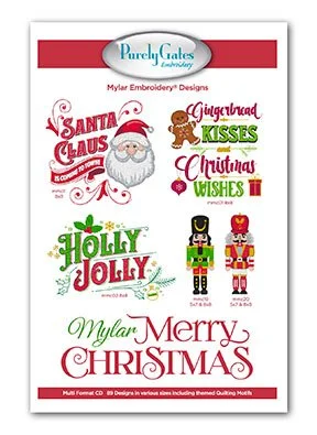 Mylar Merry Christmas Machine Embroidery