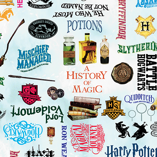 Harry Potter Words Sky Blue