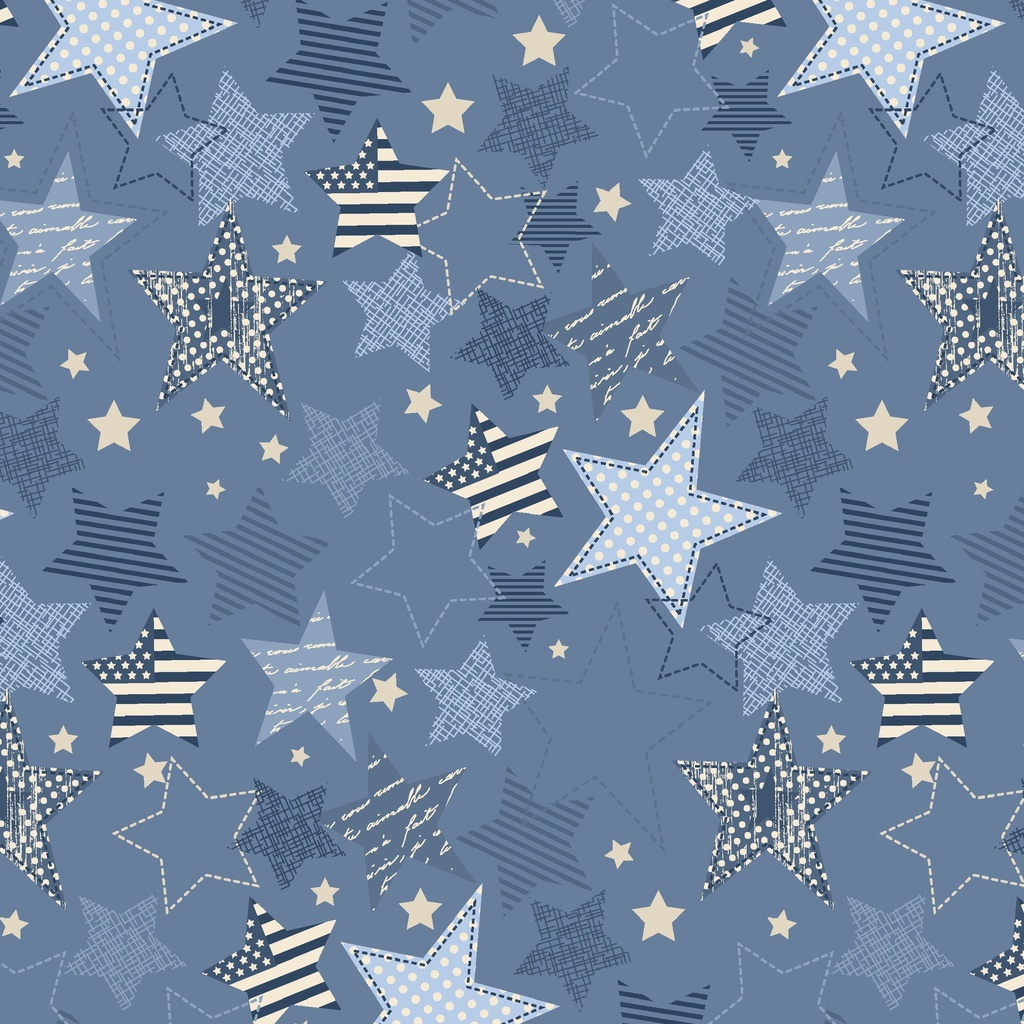 Stripes and Star Blue Large Stars