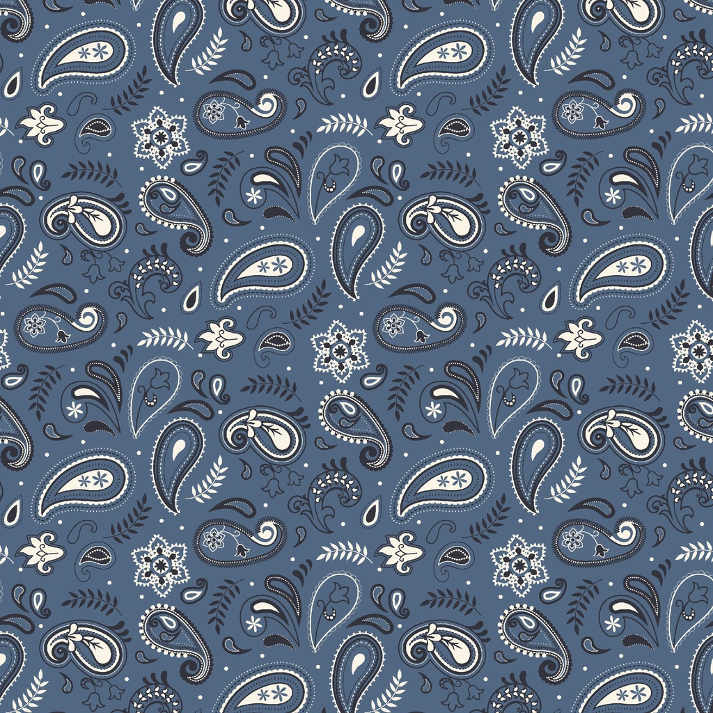 Stripes and Stars Paisley Blue