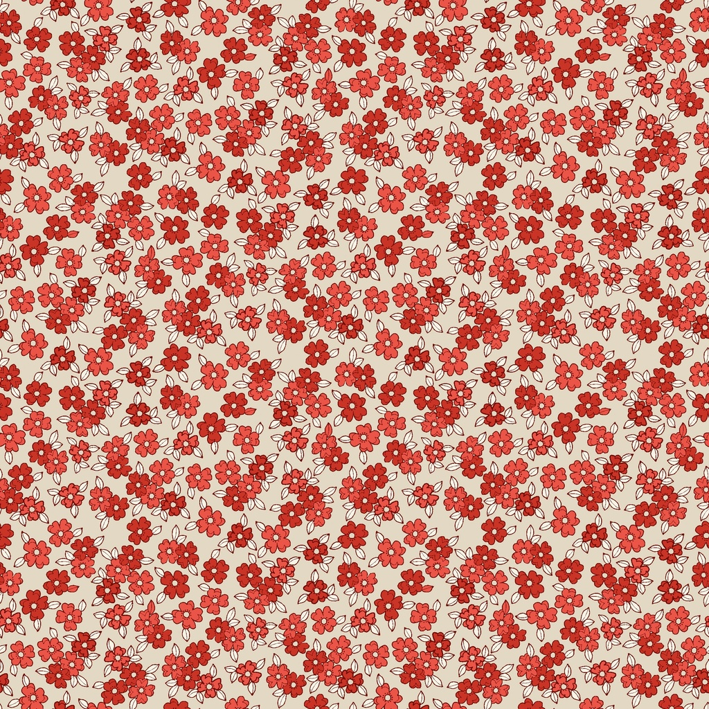 Stripes and Stars Small Floral Red
