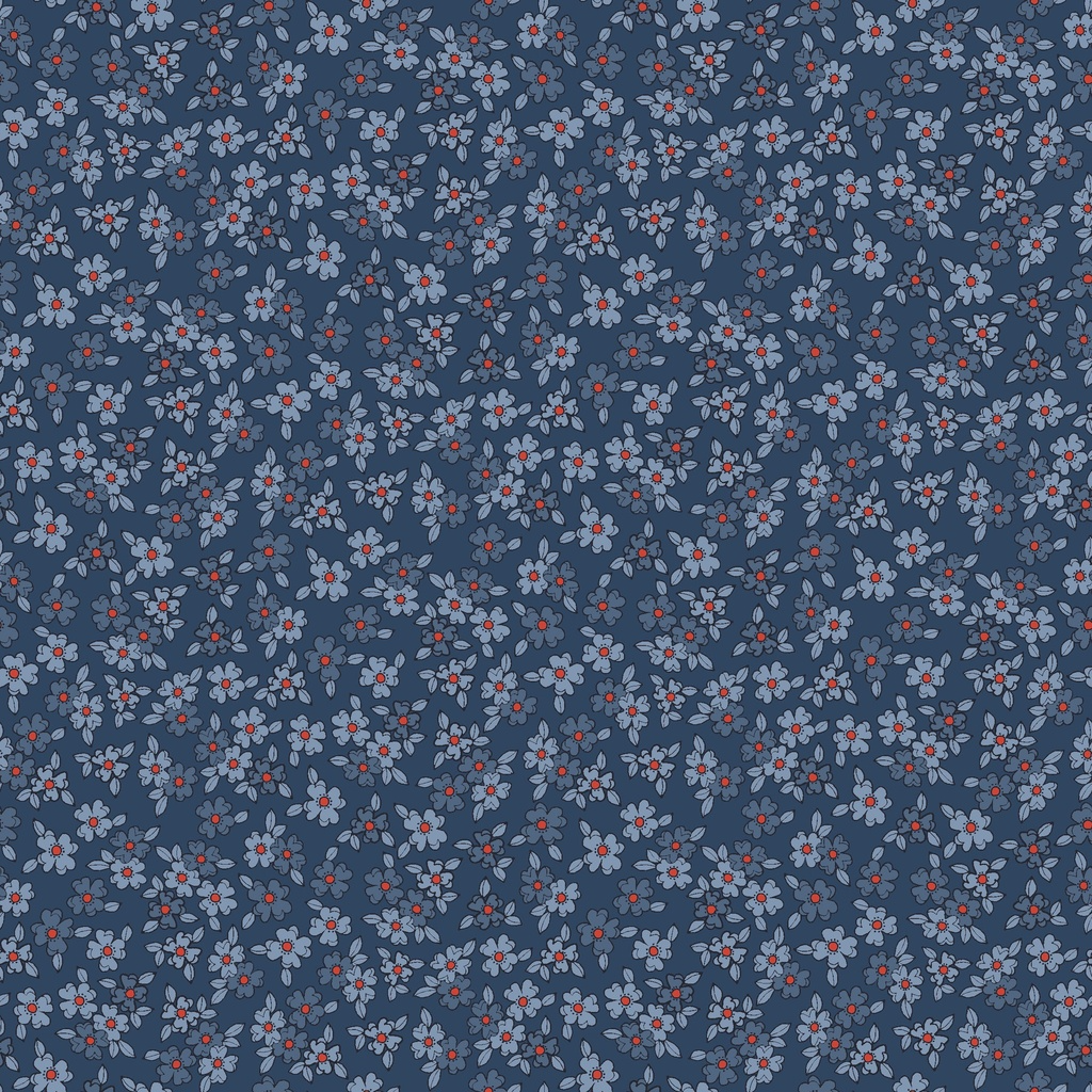 Stripes and Stars Small Blue Floral
