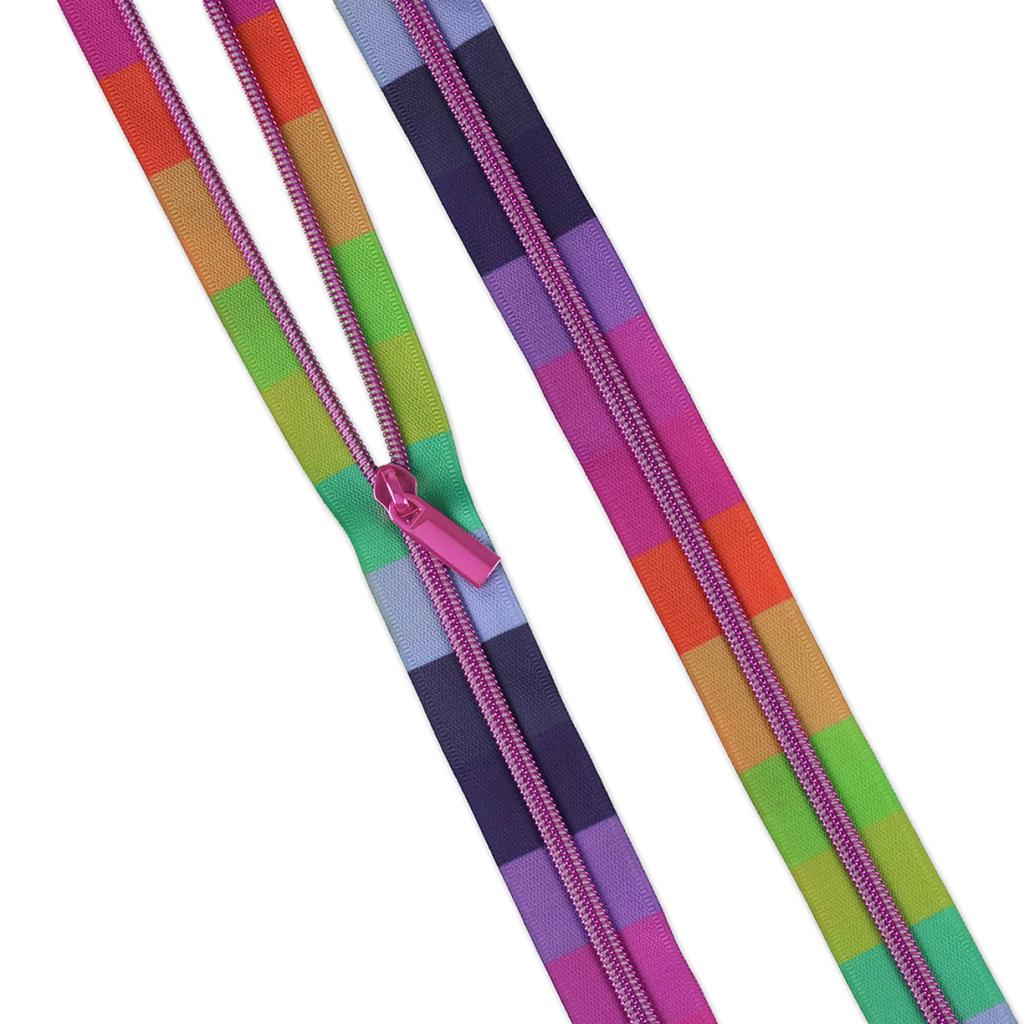 Smooth Sailing Zipper Tape with Pink Coil