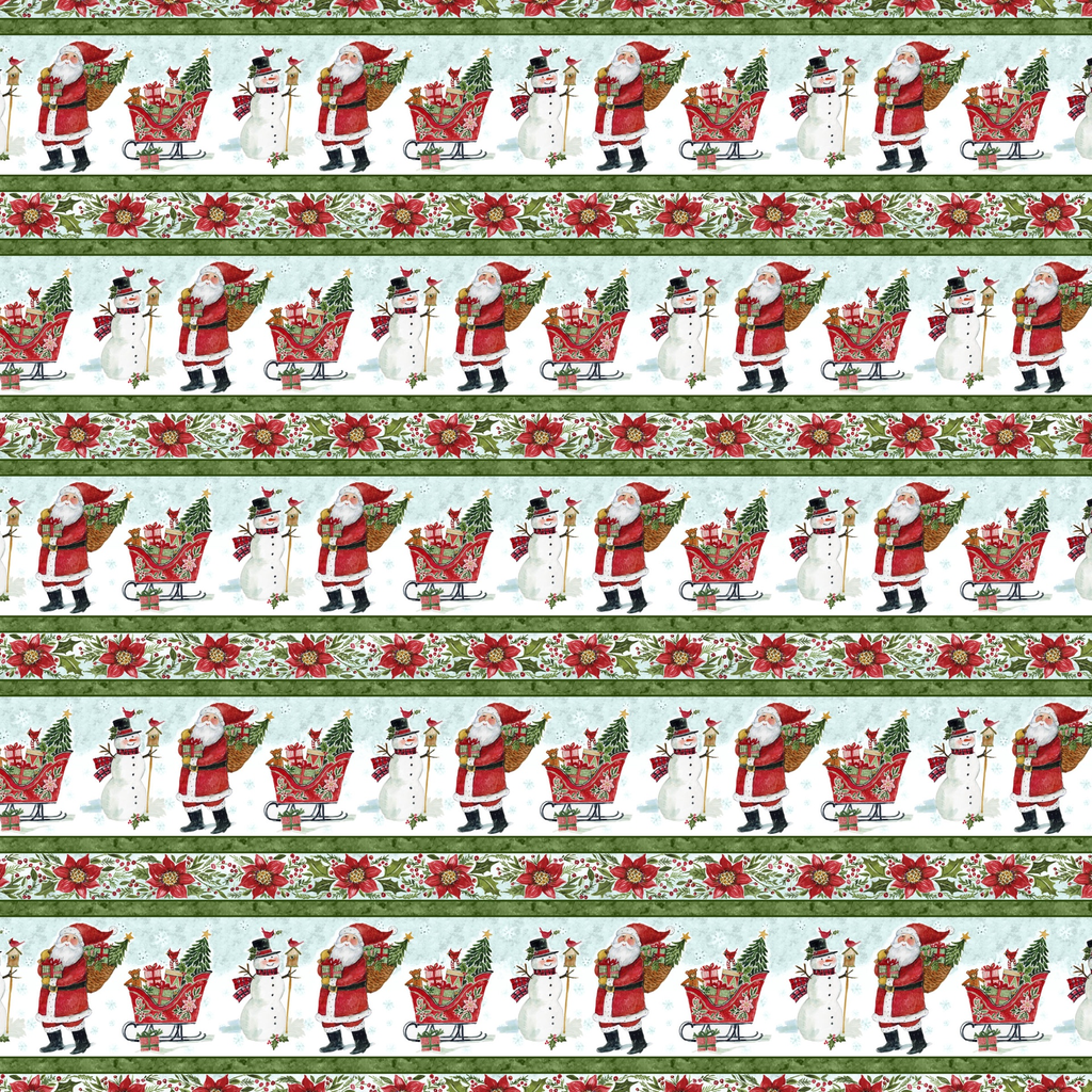 Snowy Greetings W105-030-063 Border Print