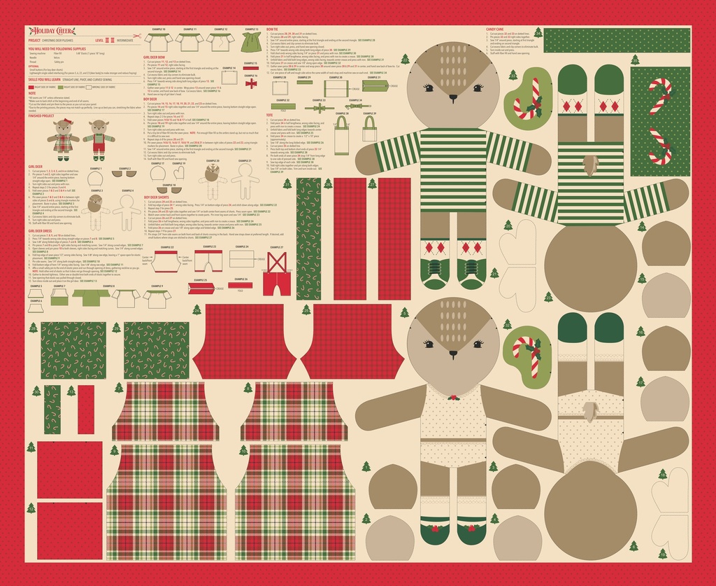 Holiday Cheer 20979 11 Deer Doll Panel