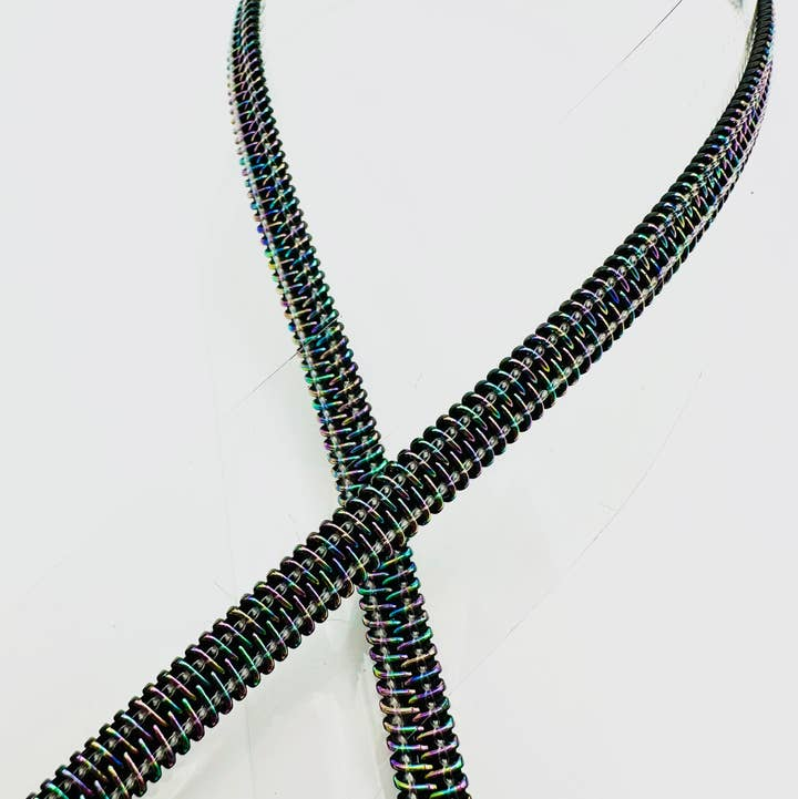 Clear Vinyl Zipper Tape With #5 Iridescent Teeth