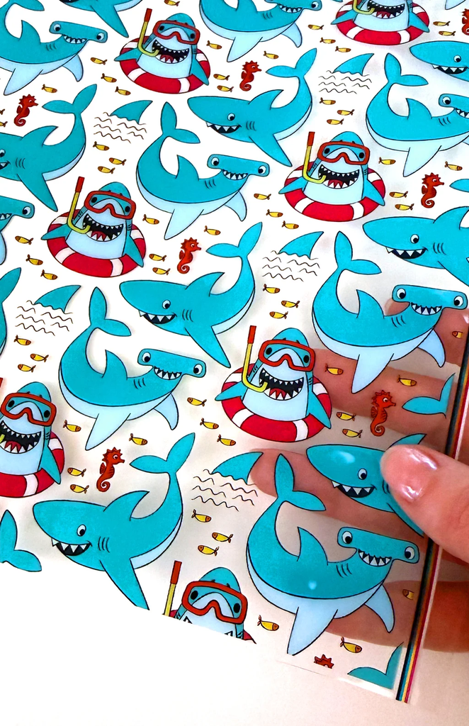 Clear Vinyl Fin-Tastic Sharks