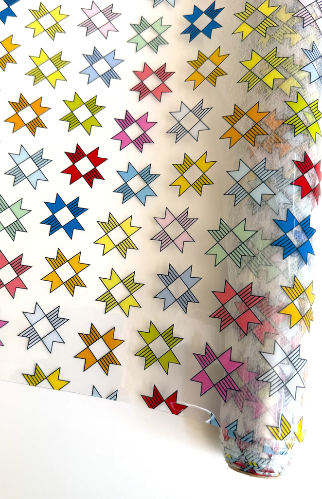 Clear Vinyl Patchwork Stars