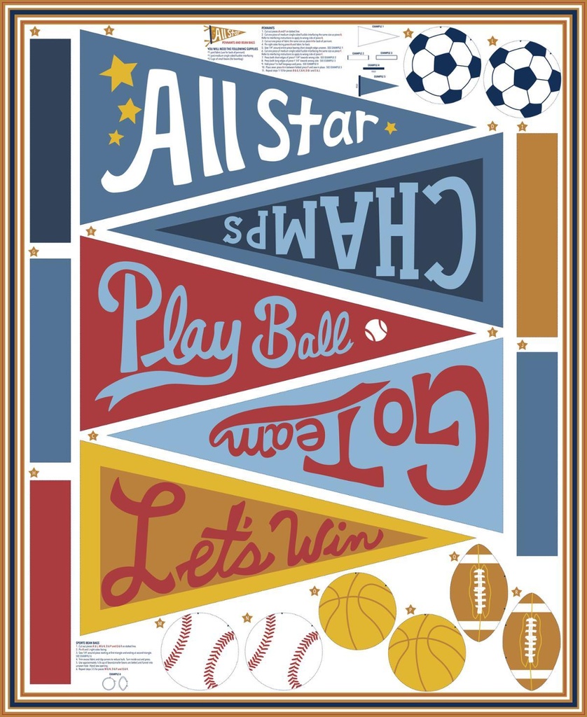 All Star Pennant Cut And Sew Panel 20858 11