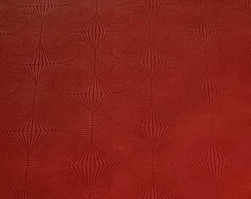 Faux Leather Red Geometric Swirl