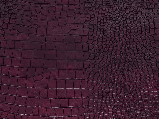 [SC3412] Faux Leather Large Scale Crocodile Burgundy