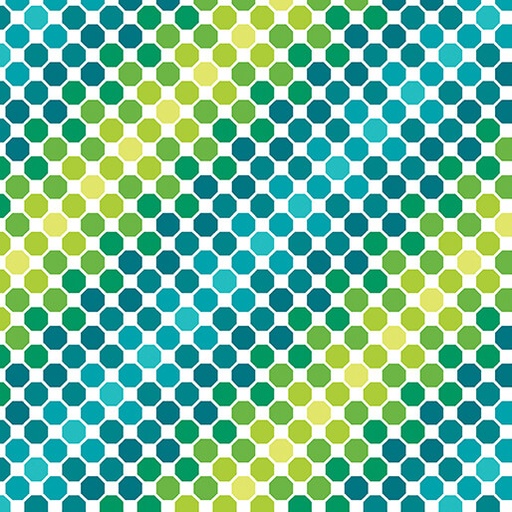 [16442-46] Happy Notes Octagon Green/Multi