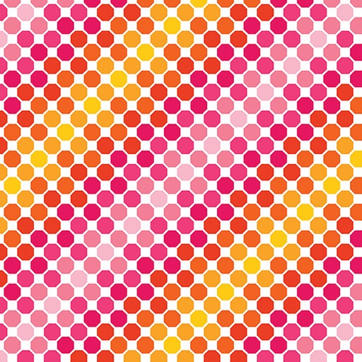 [16442-39] Happy Notes Octagon Orange/Multi