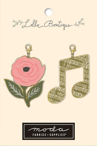 [LB190] Posy Music Note Zipper Pull