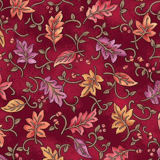 [1715010] Autumn Breeze Dancing Leaves Red