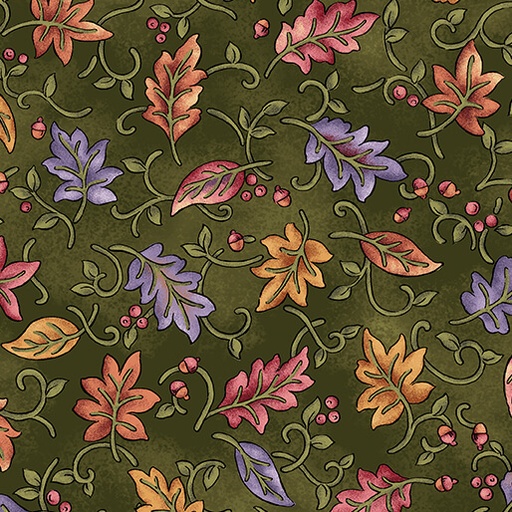 [1715040] Autumn Breeze Dancing Leaves Green