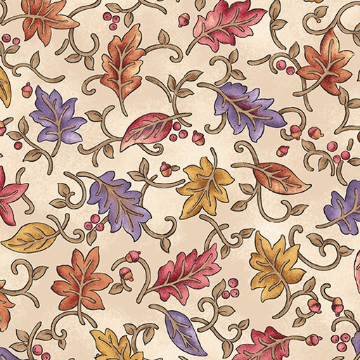 [1715007] Autumn Breeze Dancing Leaves Cream