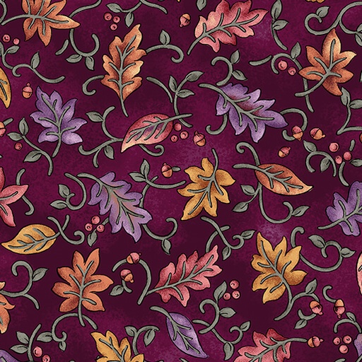 [1715067] Autumn Breeze Dancing Leaves Plum