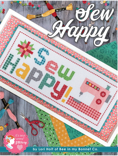 [ISE453] Sew Happy Cross Stitch Pattern
